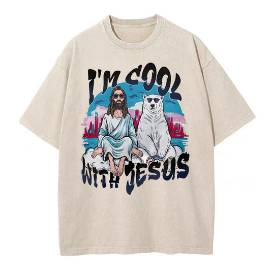 I Am Cool With Jesus Christian Washed TShirt