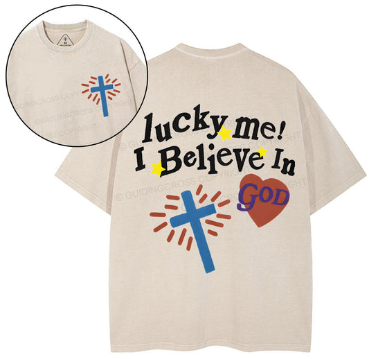 I Believe In God Chirstian Washed T-Shirt Sale - GuidingCross