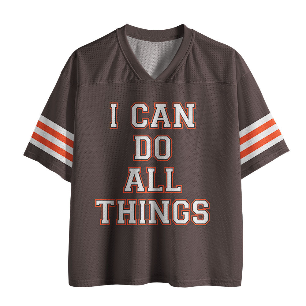 UniJames I Can Do All Things With God Christian Brown Mesh Jersey