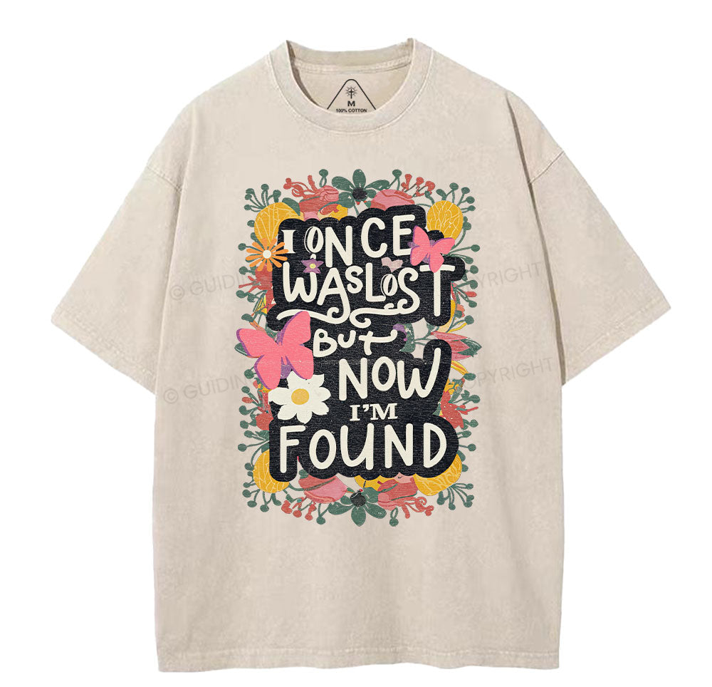 I Once Was Lost Christian Washed T-Shirt Sale - GuidingCross