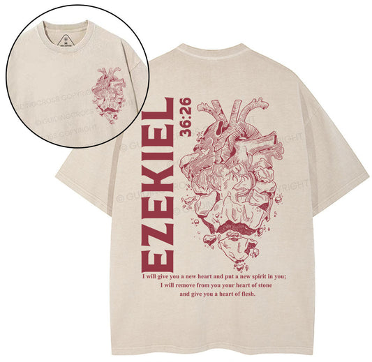 I Will Give You A New Heart And Put A New Spirit Christian Washed T-Shirt Sale - GuidingCross