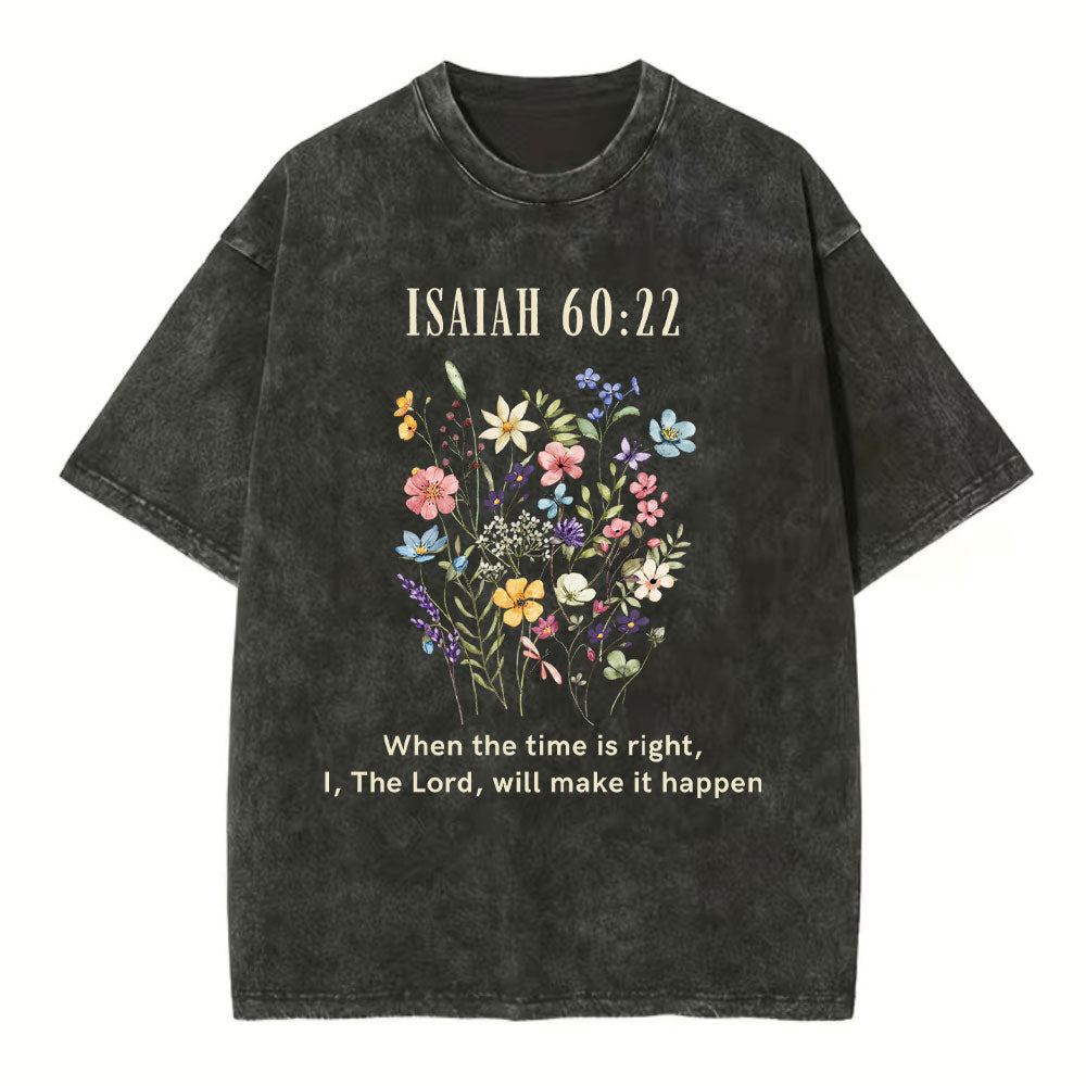 Isaiah 60:22 Wildflower Christian Washed T-Shirt Sale - GuidingCross