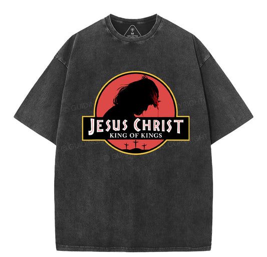 Jesus Christ King Of Kings Chrsitian Washed TShirt