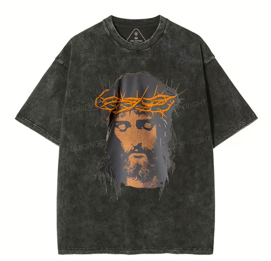 Jesus Christ Loves Lives Christian Washed TShirt