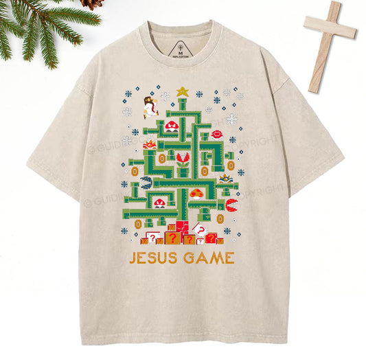 Jesus Game Christian Washed TShirt