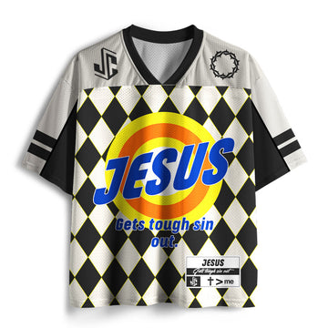 UniJames Jesus Gets Tough Sin Out Christian Mesh Jersey