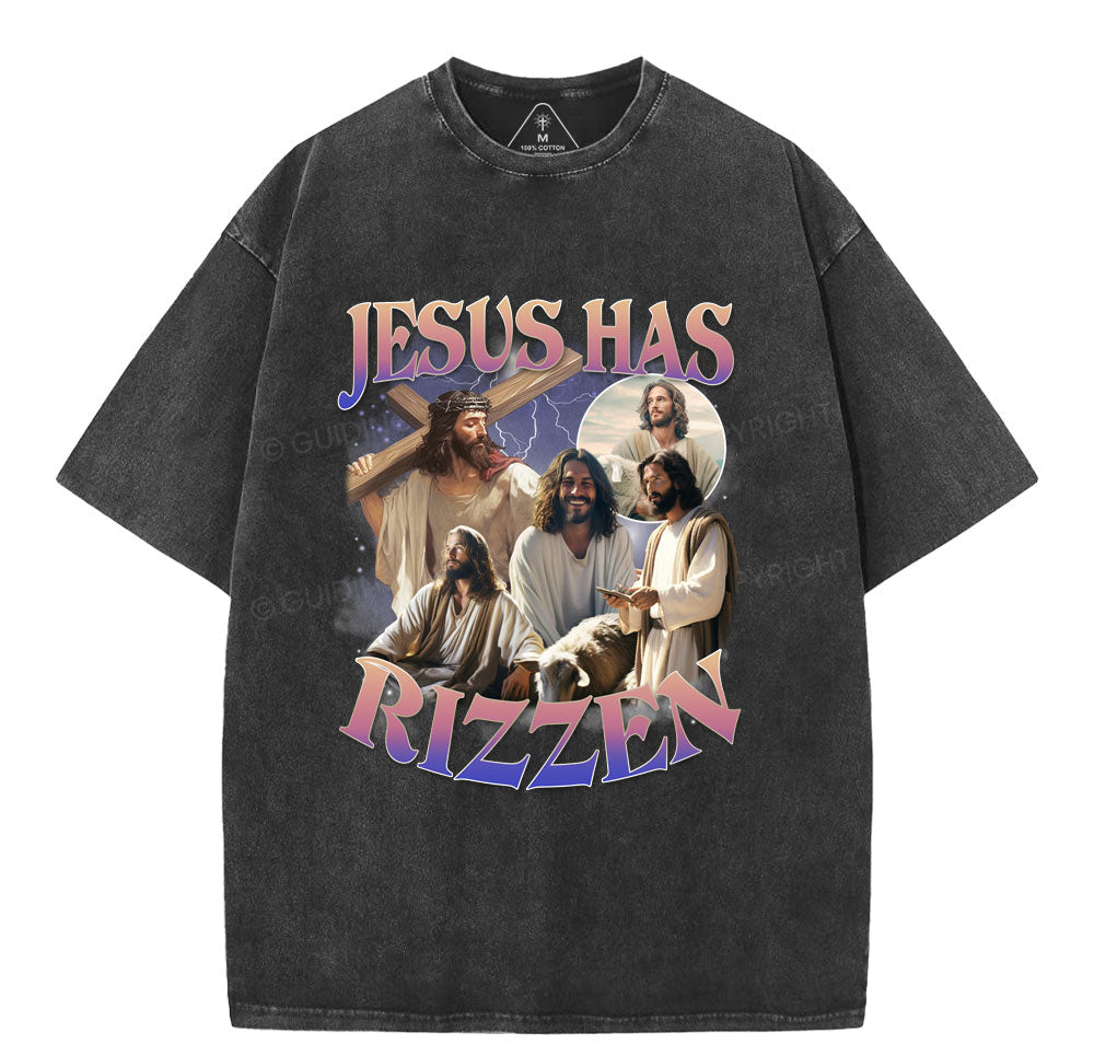 Jesus Has Rizzen Christian Washed TShirt