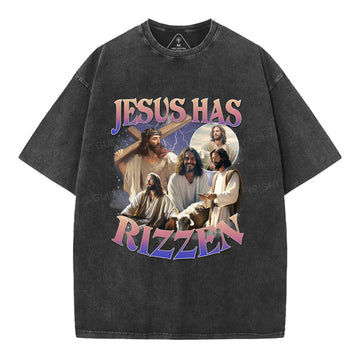 Jesus Has Rizzen Christian Washed TShirt
