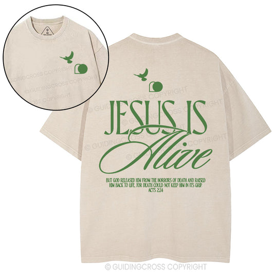 Jesus Is Alive Christian Washed T-Shirt Sale - GuidingCross