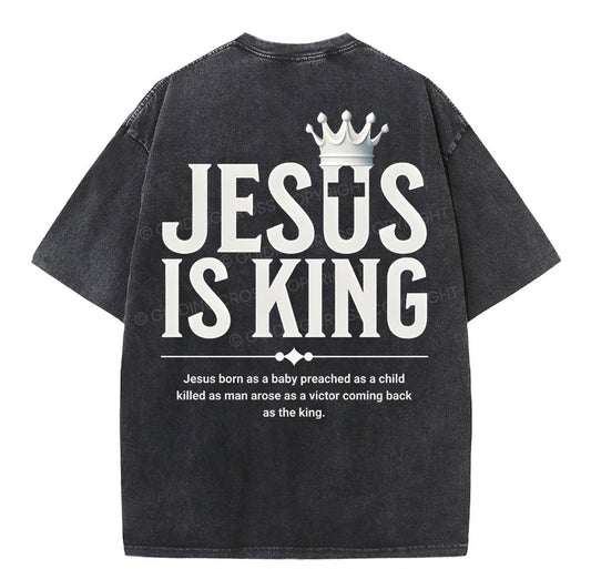 Jesus Is King Christian Washed TShirt