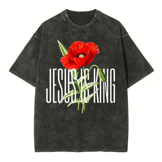 Jesus Is King Christian Washed T-Shirt Sale - GuidingCross