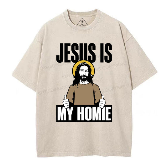 Jesus Is My Homie Christian Washed TShirt