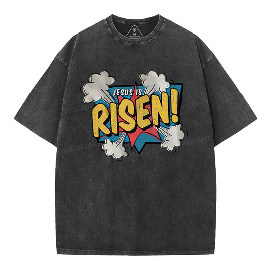 Jesus Is Risen Christian Washed T-Shirt Sale - GuidingCross