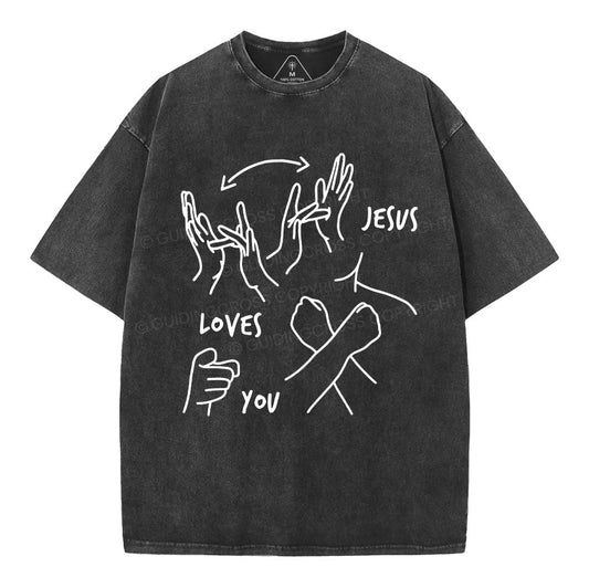 Jesus Love You Christian Washed TShirt