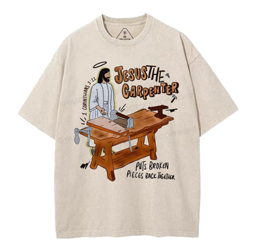 Jesus The Carpenter Christian Washed TShirt