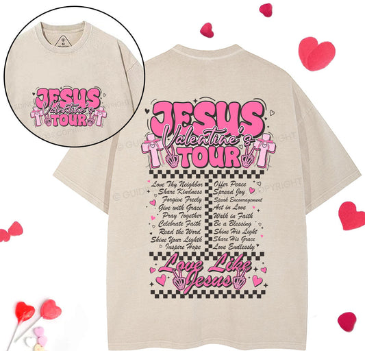 Jesus Valentine's Tour Christian Washed TShirt