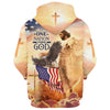 Uni Jesus American Eagles Flag One Nation Under God 3D Hoodie