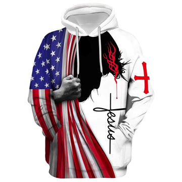 Uni Jesus American Flag, Jesus Is My God 3D Hoodie