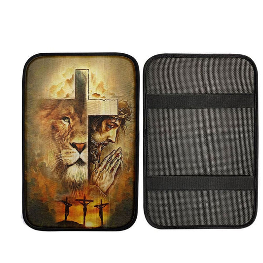 Uni Jesus And Lion Car Armrest Pad