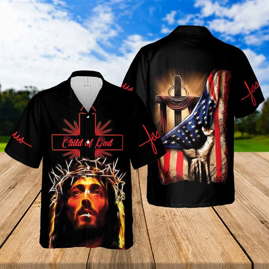 UniJames Jesus Child Of God Hawaiian Shirts - Religious Hawaiian Shirts - Hawaiian Christian For Men Women