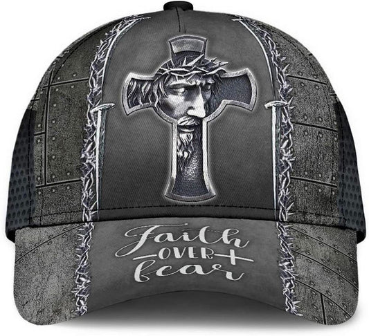 Uni Jesus Cross Faith Over Fear 3D Cap