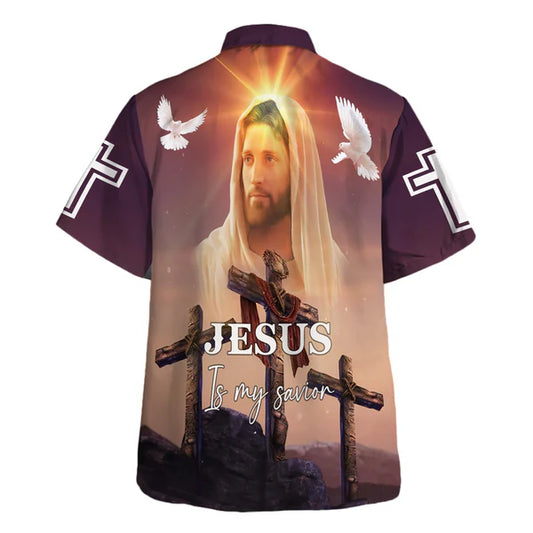 UniJames Jesus Face Jesus Is My Savior Hawaiian Shirt - Christian Hawaiian Shirt - Religious Hawaiian Shirts