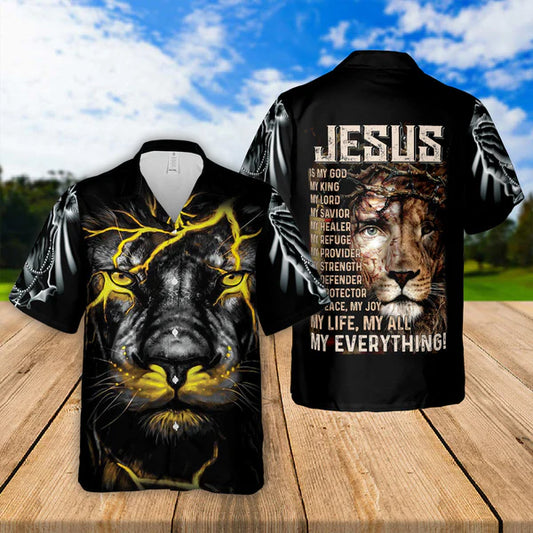 UniJames Jesus Is My God My Everything Hawaiian Shirts - Religious Hawaiian Shirts - Hawaiian Christian For Men Women