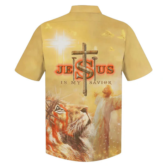 UniJames Jesus Is My Savior Hawaiian Shirt - Jesus Arms Wide Open Hawaiian Shirts - Christian Hawaiian Shirt - Jesus Hawaiian Shirts