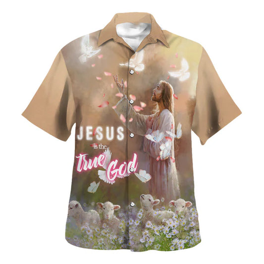 UniJames Jesus Is The True God Hawaiian Shirt - Jesus And The Sheep Hawaiian Shirts For Men & Women - Christian Hawaiian Shirt - Hawaiian Summer Shirts
