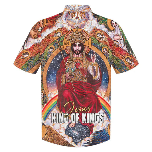 UniJames Jesus King Of Kings Hawaiian Shirt - Best Hawaiian Shirts - Christian Hawaiian Shirt
