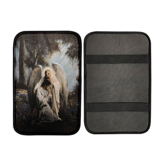 Uni Jesus Praying With Angel Car Armrest Pad