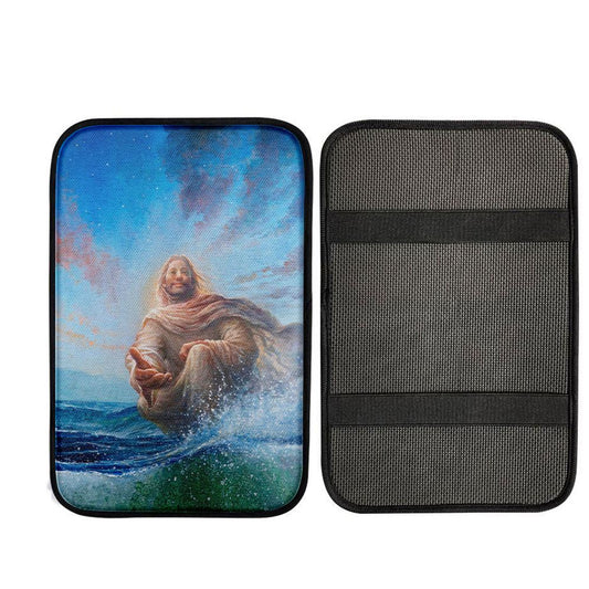 Uni Jesus Stretched Out His Hand Car Armrest Pad - God Of Wonders Car Armrest Pad