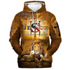Uni Jesus The Only Hope For America Hoodie Lion Lamb And Dove 3D Hoodie
