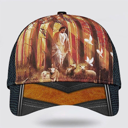 Uni Jesus Walking In Forest With Lamb 3D Cap