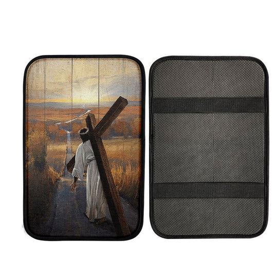 Uni Jesus Walking On The Road To Emmaus Car Armrest Pad