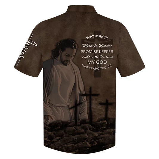 UniJames Jesus Way Maker Miracle Worker Promise Keeper Hawaiian Shirts - Christian Hawaiian Shirt - Jesus Hawaiian Shirts