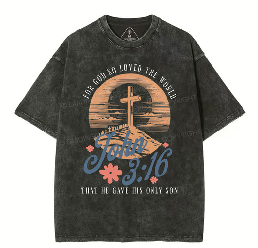 John 316 Christian Washed T-Shirt Sale - GuidingCross