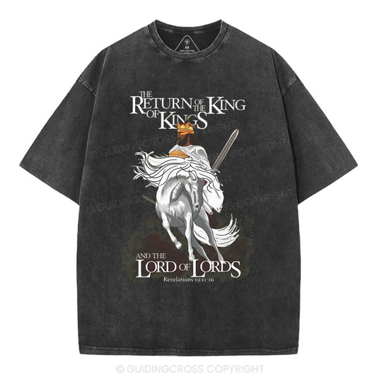 King Of Kings Christian Washed T-Shirt Sale - GuidingCross