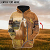 Uni Custom Name Farm Horse Lovers 3D Printed Hoodie