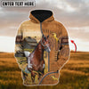 Uni Custom Name Farm Horse Lovers 3D Printed Hoodie