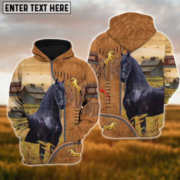 Uni Custom Name Farm Horse Lovers 3D Printed Hoodie