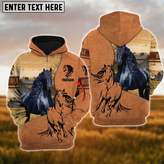 Uni Custom Name Farm Horse Lovers 3D Printed Hoodie