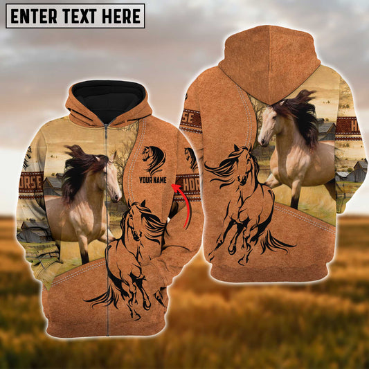 Uni Custom Name Farm Horse Lovers 3D Printed Hoodie