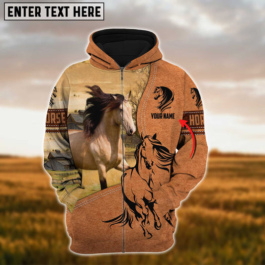 Uni Custom Name Farm Horse Lovers 3D Printed Hoodie