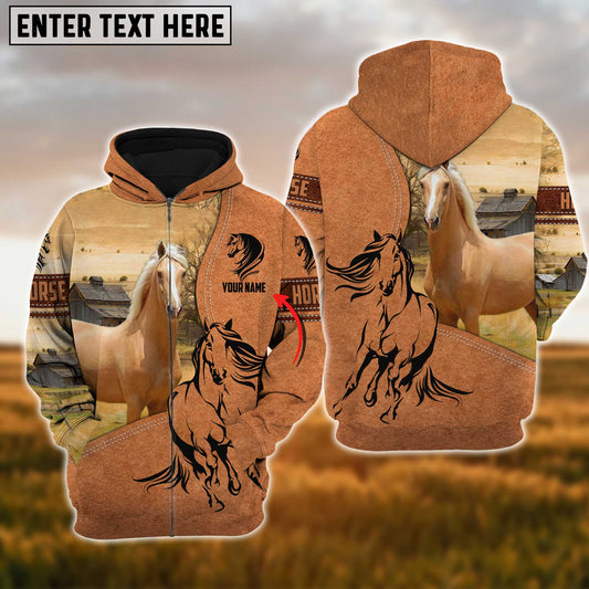 Uni Custom Name Farm Horse Lovers 3D Printed Hoodie
