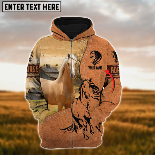 Uni Custom Name Farm Horse Lovers 3D Printed Hoodie