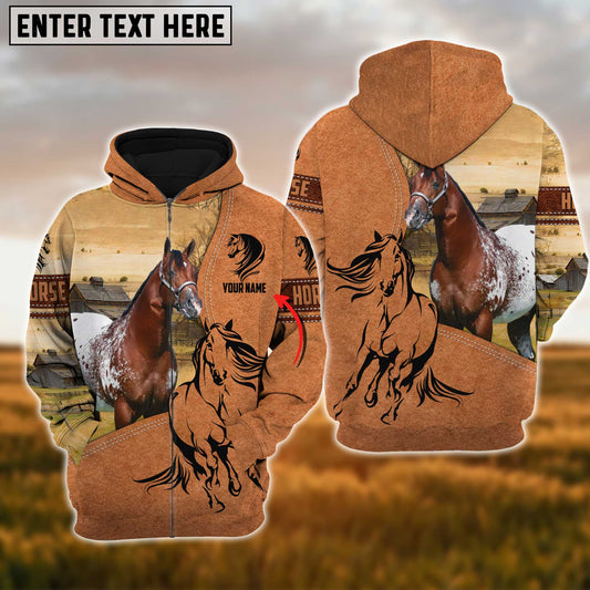 Uni Custom Name Farm Horse Lovers 3D Printed Hoodie