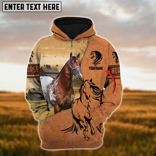 Uni Custom Name Farm Horse Lovers 3D Printed Hoodie