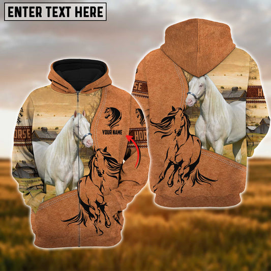 Uni Custom Name Farm Horse Lovers 3D Printed Hoodie
