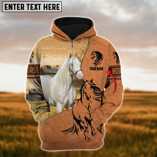 Uni Custom Name Farm Horse Lovers 3D Printed Hoodie